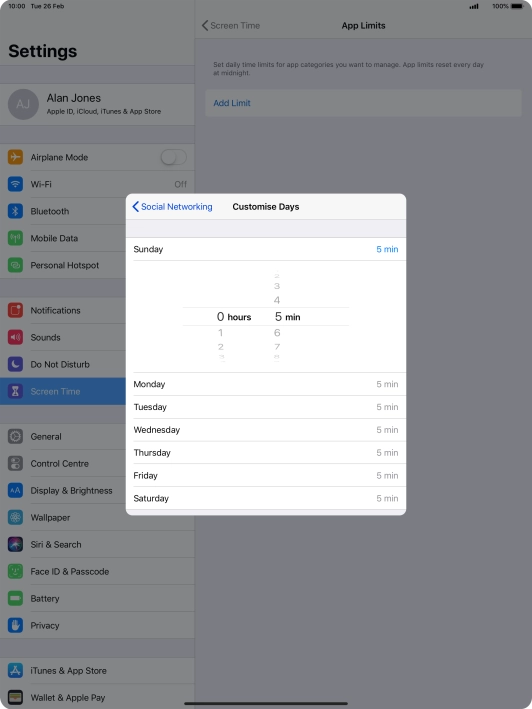 Select the required period.