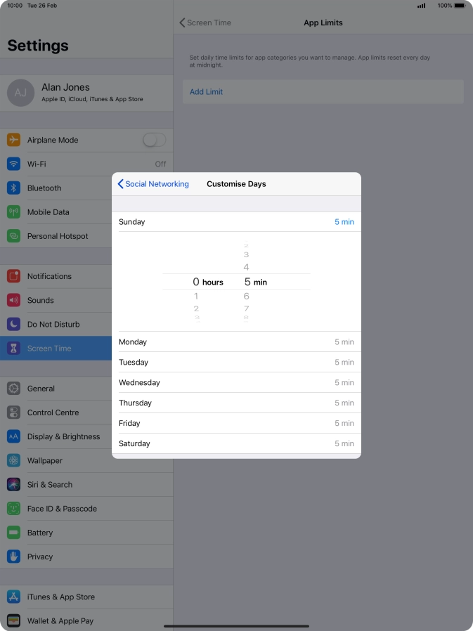 Select the required period.