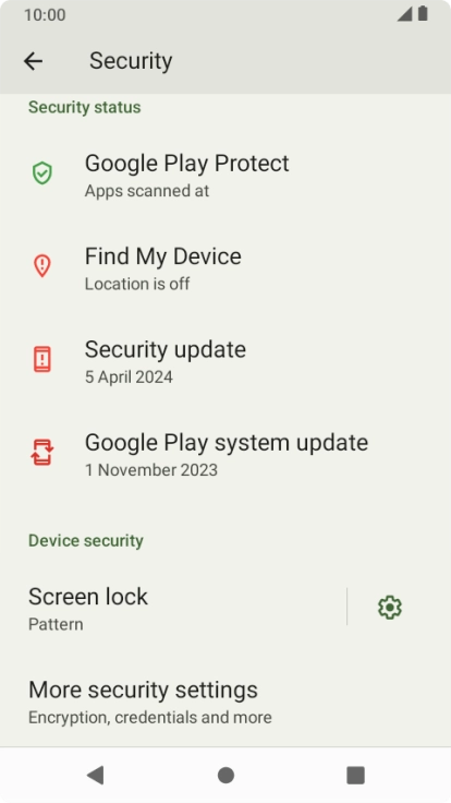 Press Screen lock and key in the current phone lock code.