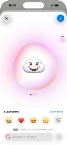 Slide your finger right or left on the screen to see the generated results.