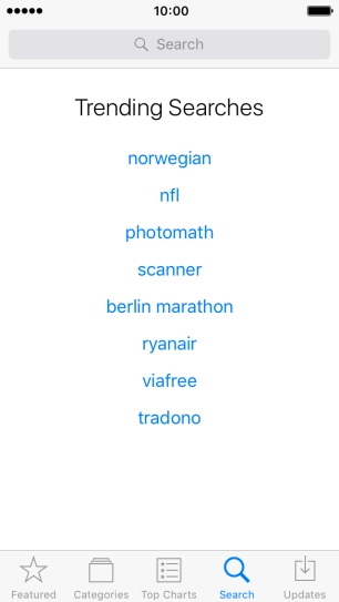 Press the search field and key in the name or subject of the required app.