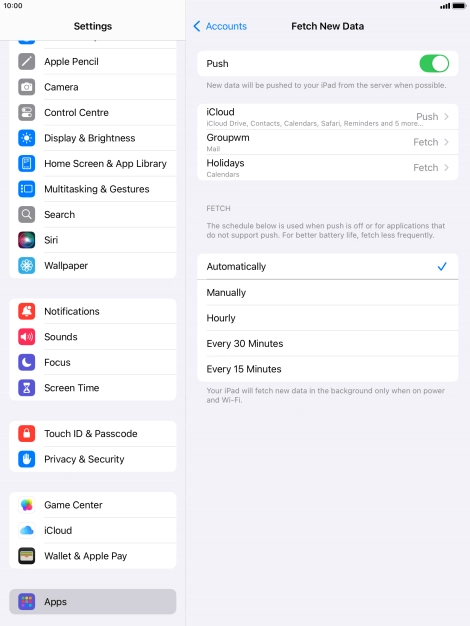 Press the indicator next to 