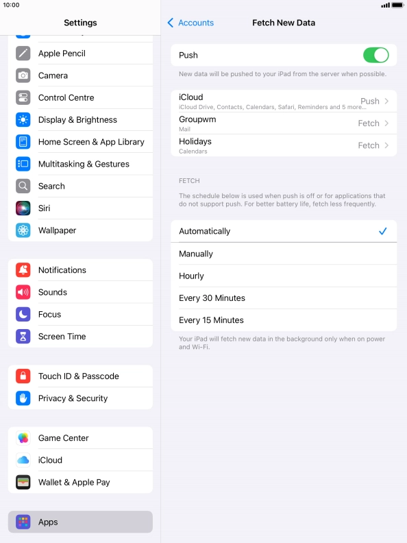 Press the indicator next to 