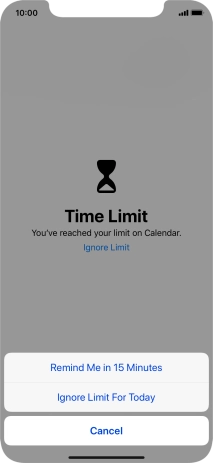 Press the required setting.