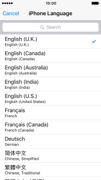Press the required language.