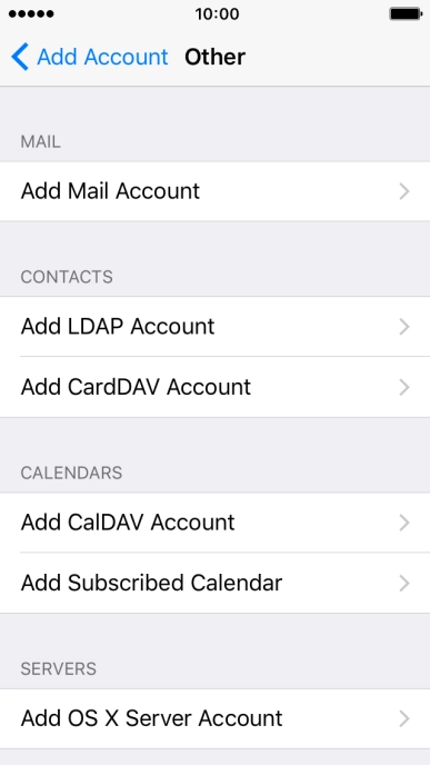 Press Add Mail Account.
