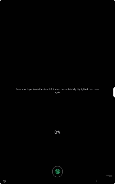 Follow the instructions on the screen to create the lock code using your fingerprint.