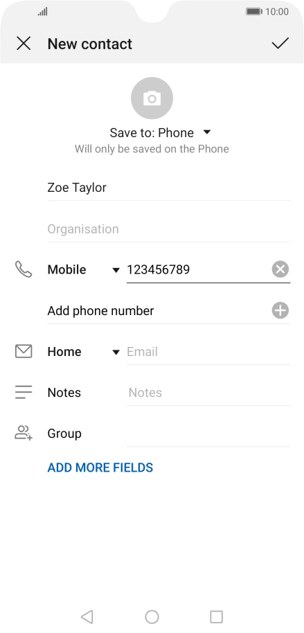 Press the confirm icon.
