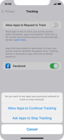If you turn off the function, press the required setting.