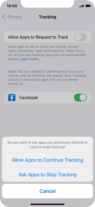 If you turn off the function, press the required setting.