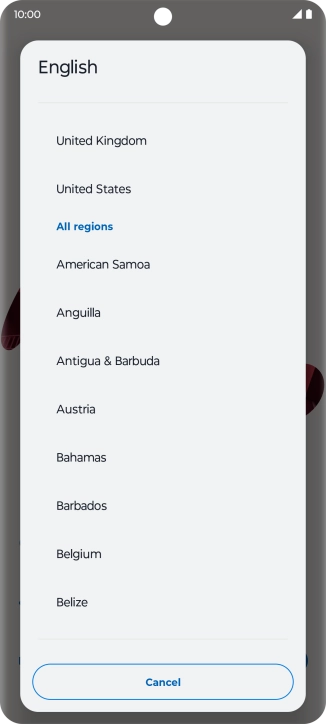 Press the required country or area.