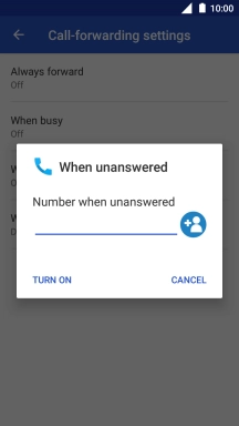 Key in +61414121121 and press TURN ON.