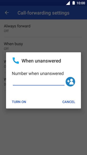 Key in +61414121121 and press TURN ON.