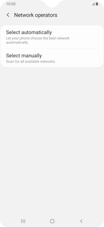 Press Select manually and your phone will search for networks.