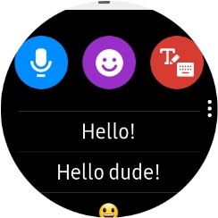 Press the write reply icon and key in the required text.