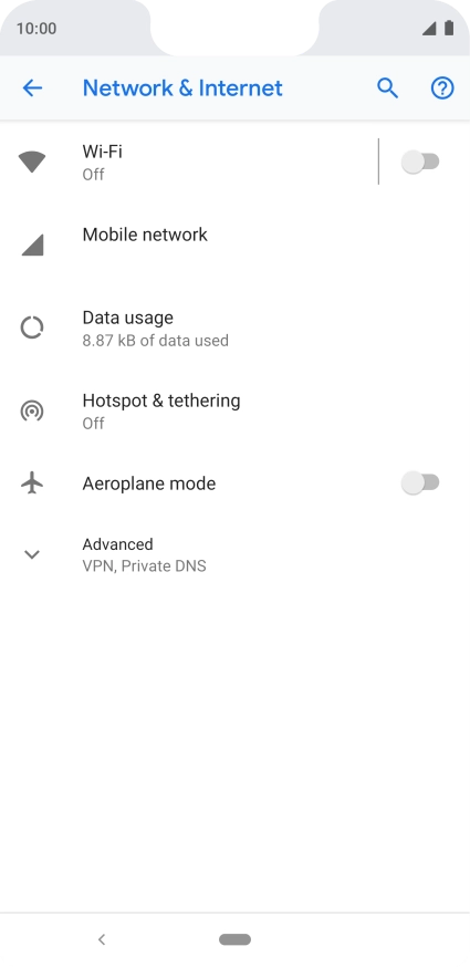 Press Mobile network.
