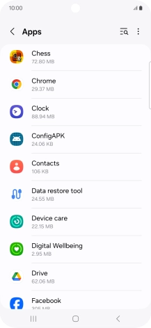 Press the required app.