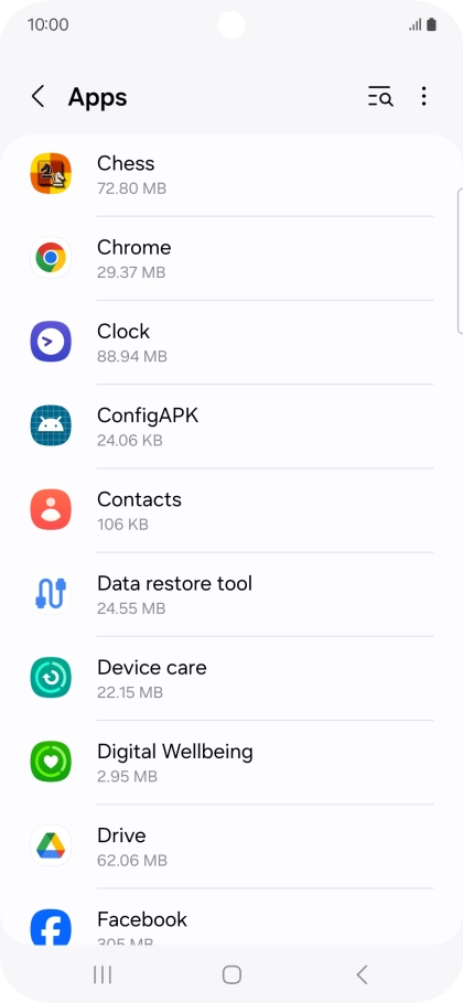 Press the required app.