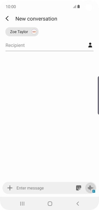 Press the text input field and write the text for your picture message.