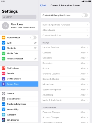 Press the indicator next to 