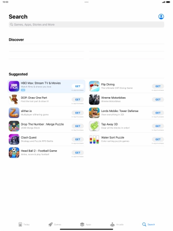 Press the search field.