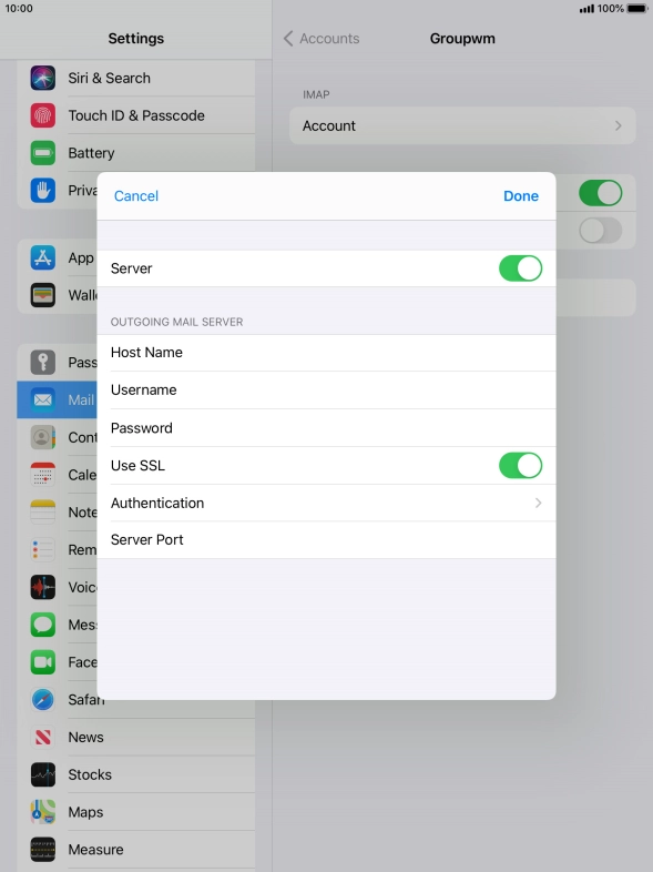 Press the indicator next to 