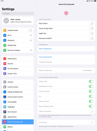 Press Add a Fingerprint... and follow the instructions on the screen to add your fingerprint.