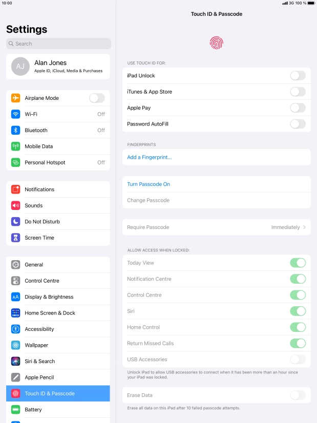 Press Add a Fingerprint... and follow the instructions on the screen to add your fingerprint.