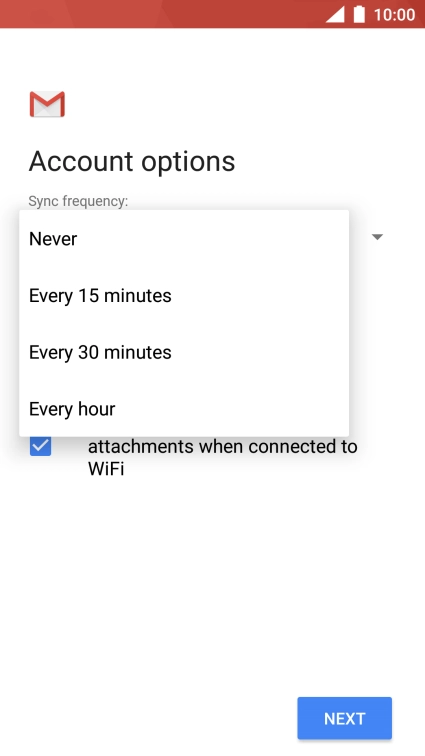 Press the required setting.