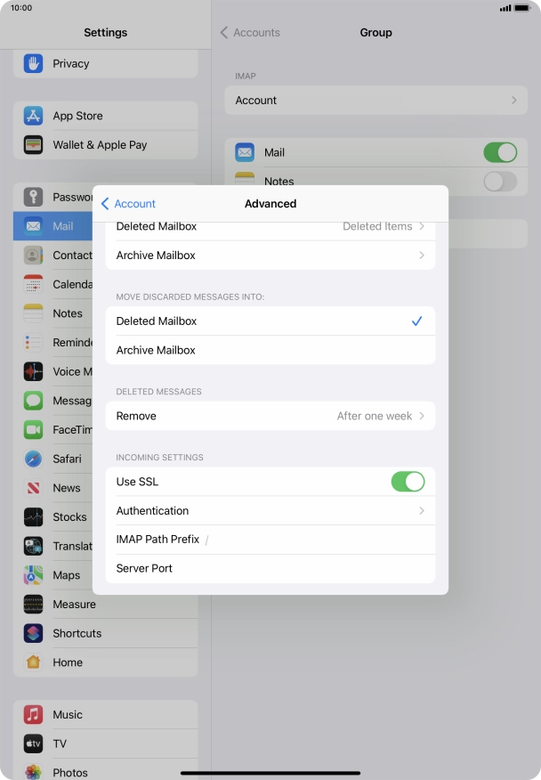 Press the indicator next to 