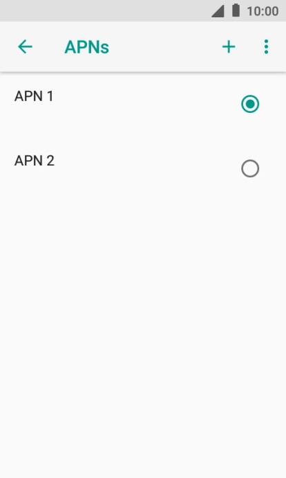 Press the field next to the data connection to activate it.