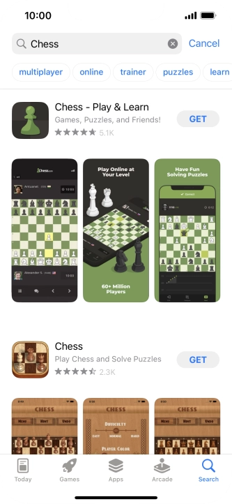 Press the required app.