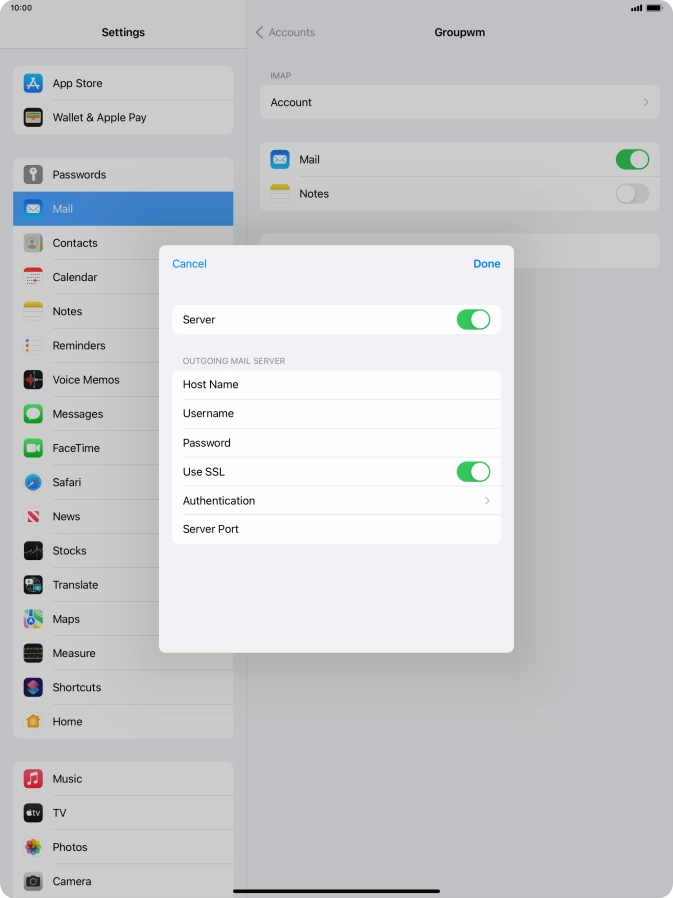 Press the indicator next to 