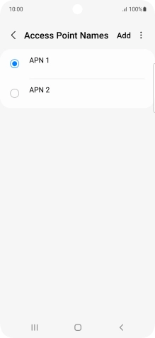 Press the field next to the data connection to activate it.