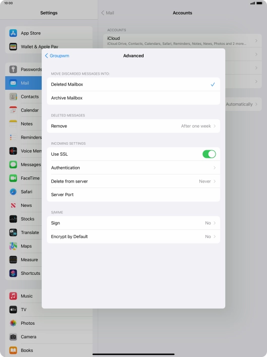 Press the indicator next to 