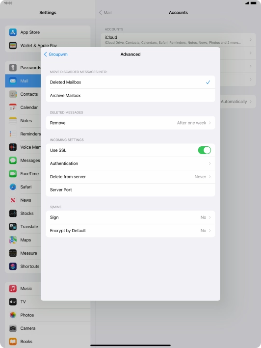 Press the indicator next to 