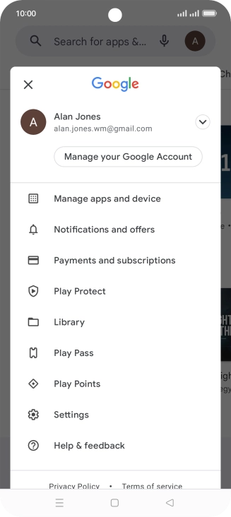 Press Manage apps & device.