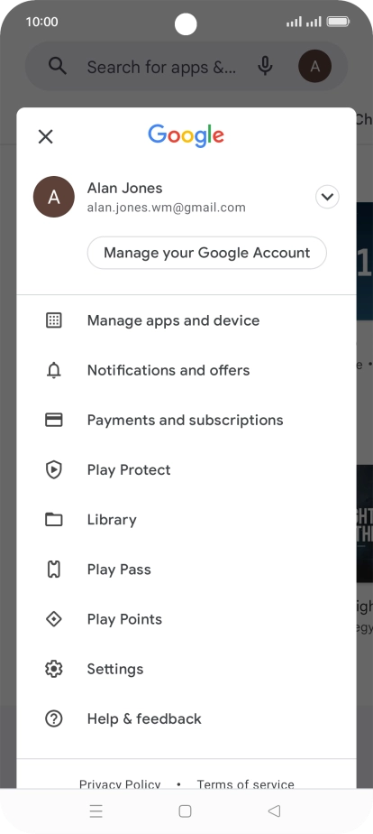Press Manage apps & device.