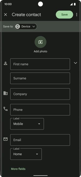 Press First name and key in the required first name.