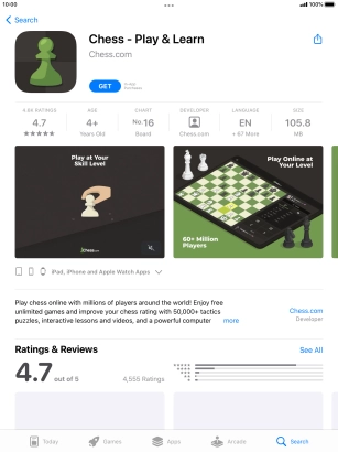 Press GET and follow the instructions on the screen to install the app.