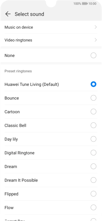 Press Music on device.