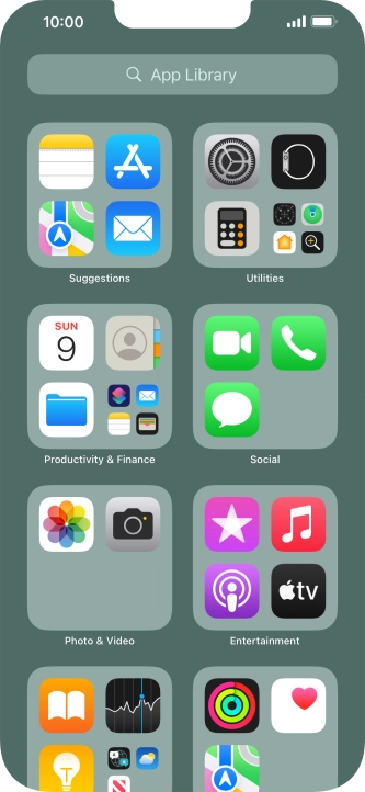 Press the required app.