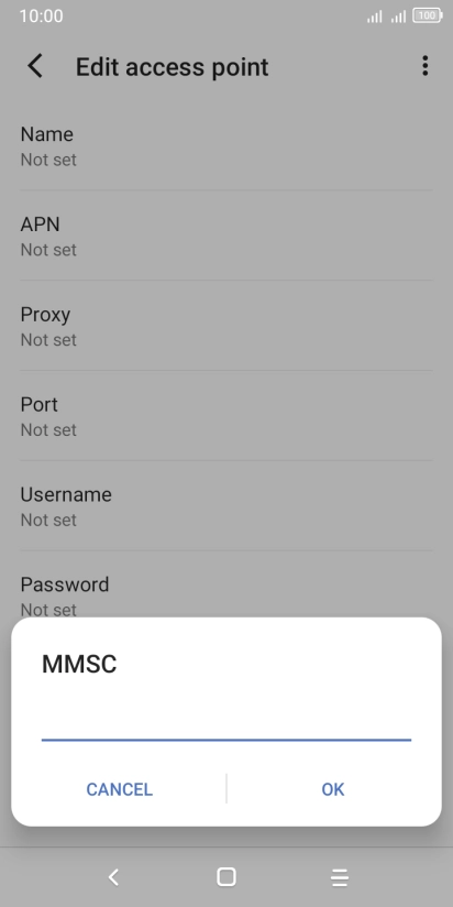 Key in http://pxt.vodafone.net.au/pxtsend and press OK.