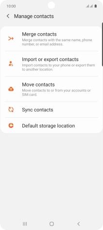 Press Import or export contacts.