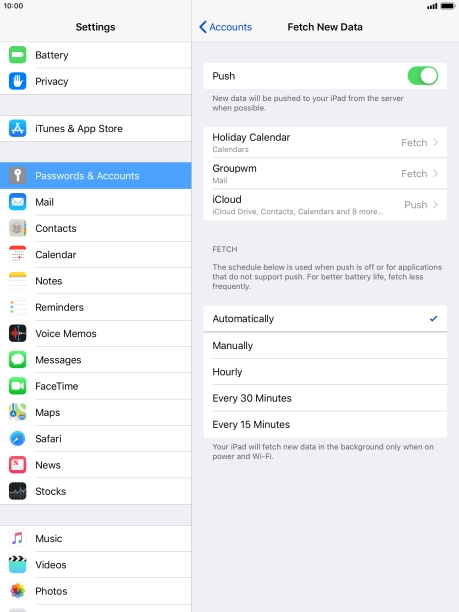 Press the indicator next to 