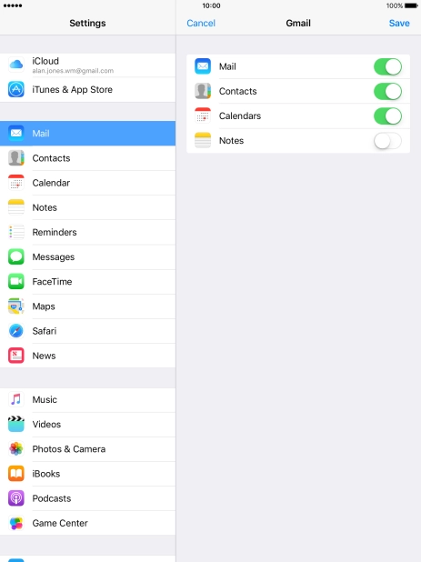 If this screen is displayed, you email account has been recognised and set up automatically. Follow the instructions on the screen to key in more information and finish setting up your tablet.