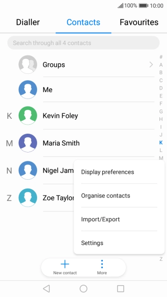 Press Import/Export.