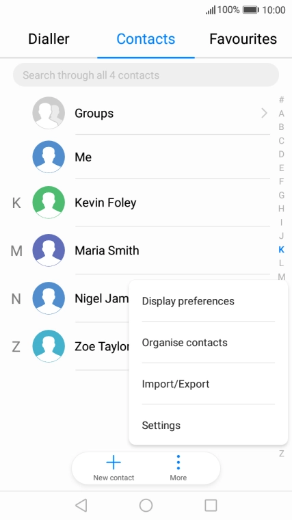 Press Import/Export.