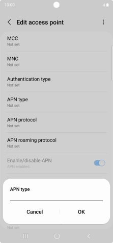 Key in default and press OK.