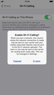 If you turn on the function, press Enable.